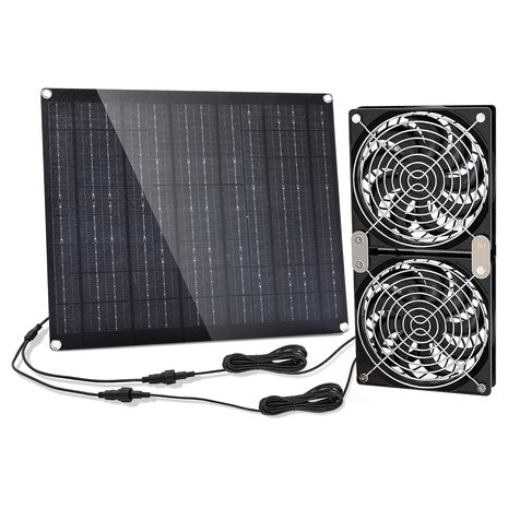 5.5" 30W Dual Solar-Powered Ventilation Fan Kit
