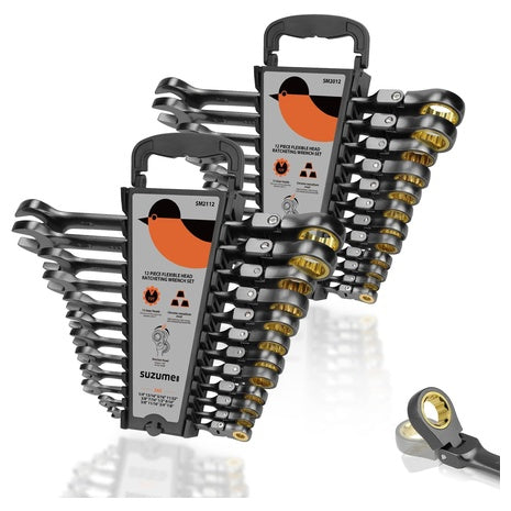 24-Piece Suzume Metric And SAE Flex Head Ratcheting Wrench Set
