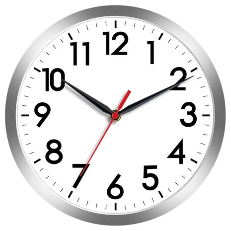 8" Silent Battery Operated Analog Wall Clock