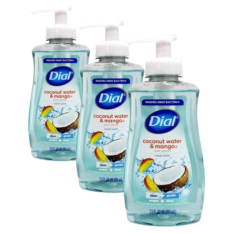 3 Bottles Dial Liquid Hand Soap (7.5oz)