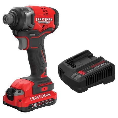 Craftsman V20 1/4” Brushless Impact Driver with Battery & Charger