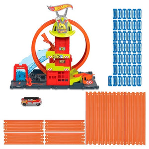 Hot Wheels Super Loop Fire Station + Track Builder Set