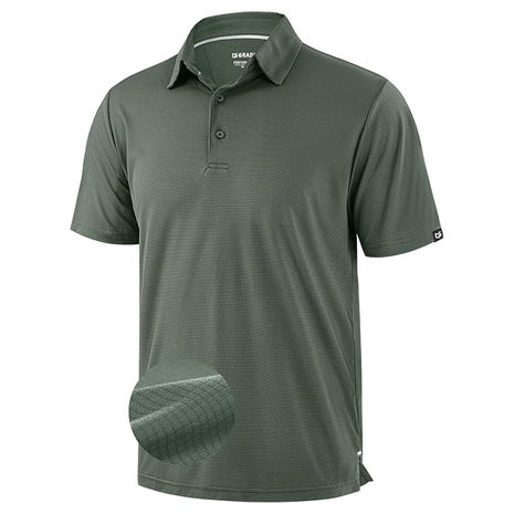 G Gradual Men's Grid Lightweight Dry Fit Golf Polo Shirt (Various)