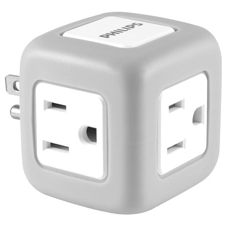 Philips 3-Outlet Grounded Cube Tap W/ Surge Protection