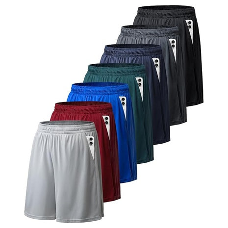 7-Pack Men's Soft Lightweight Workout Quick Dry Activewear Shorts