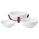 3-Piece 24 Seven Nesting Bowl Set With Wood Stand