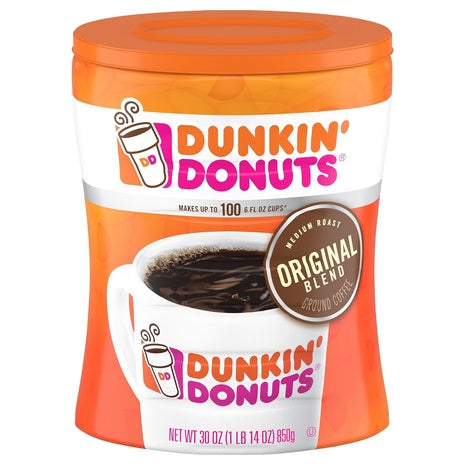 4-Pack Dunkin' Original Blend Medium Roast Ground Coffee (30 Oz)