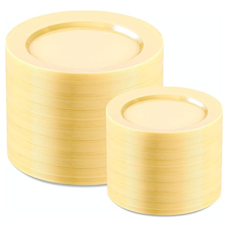 200-Pack Yellow Plastic Party Plates