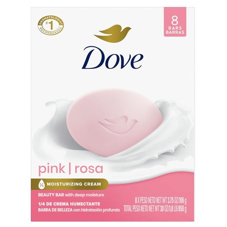 8 Dove Pink Rosa Beauty Bar Soap
