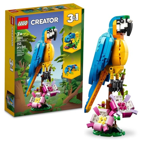LEGO Creator 3-in-1 Exotic Parrot Building Toy Kit
