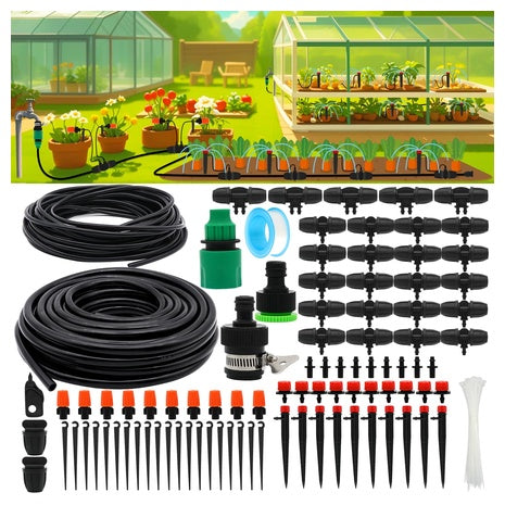 100-Ft PETUOL Drip Irrigation System Kit With Adjustable Nozzles