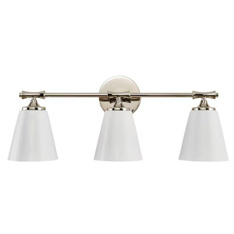 Kichler Vinoy 24.5" 3-Light Polished Nickel Bathroom Vanity Light