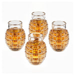 Set of 4 Grenade Whiskey Glasses With Gift Box