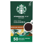 50 Starbucks VIA Colombia Instant Coffee Packets