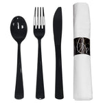 25-Pack Pre-Rolled Disposable Silverware Sets with Napkin