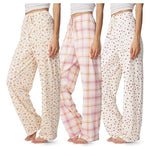 3-Pack Lounge Bottoms Pajama PJ Pants For Women