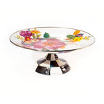 White Flower Pedestal Platter