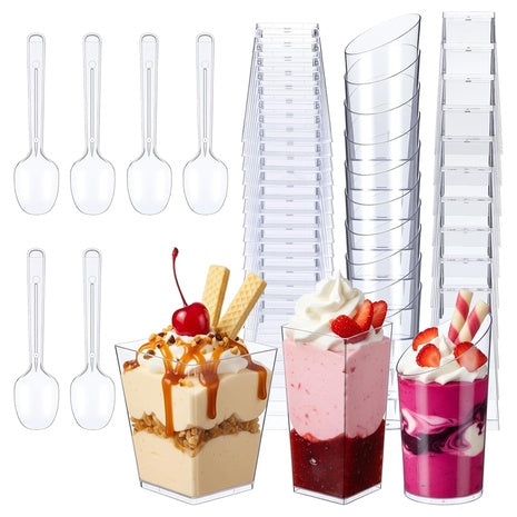300-Piece Mini Dessert Cups & Spoons Variety Pack
