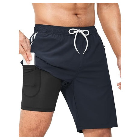 Athletic Cool Dry Shorts with Liner and Zipper (10 Colors)