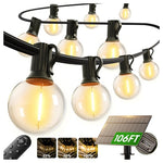 100FT Addlon 54LED Outdoor Dimmable Solar String Lights W/ Remote