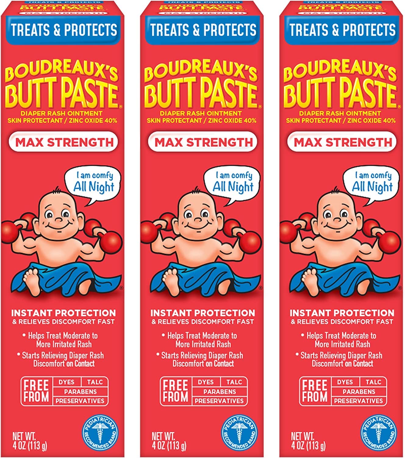 3 Boudreaux's Butt Paste Maximum Strength Diaper Rash Cream