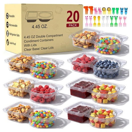 20-Pack CUNLU Reusable Snack Containers With Lids