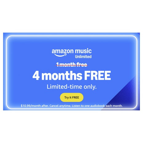 Get 4 Months of Amazon Music Unlimited for Free