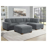 Thomasville Artesia Corduroy Fabric Sectional With Ottoman