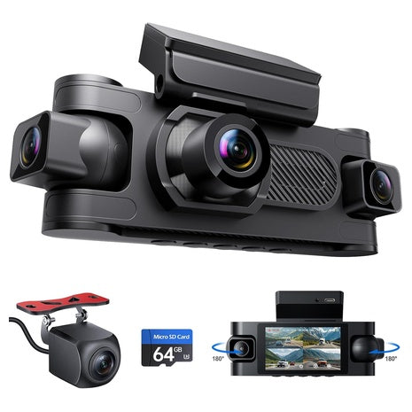 360° 4-Channel Dash Cam with Night Vision & Parking Mode