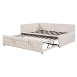 Nestfair Beige L-Shaped Upholstered Full Daybed