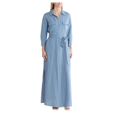 L'Agence Cameron Belted Linen Blend Maxi Shirtdress (3 Colors)