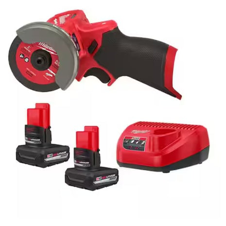 Milwaukee M12 FUEL 12V 3" Cut Off Saw + 2x 5.0Ah Batteries & Charger