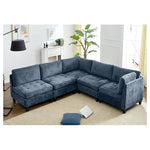 Modular Chenille Cloud Sectional Sofa With Storage Ottoman