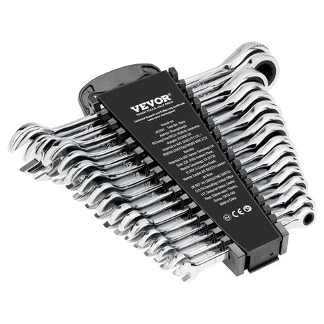 16-Piece Vevor Combination Ratcheting Wrench Set w/ Organizer Rack