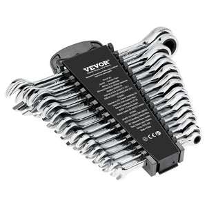 16-Piece Vevor Combination Ratcheting Wrench Set w/ Organizer Rack