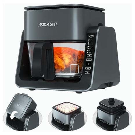 2-in-1 Glass Air Fryer & Grill Combo