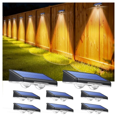 8-Pack Tecknet IP66 Waterproof Outdoor LED Solar Fence Lights