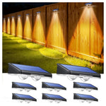 8-Pack Tecknet IP66 Waterproof Outdoor LED Solar Fence Lights