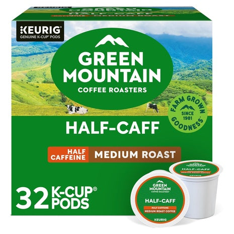 32 Green Mountain Half Caff K-Cup Pods