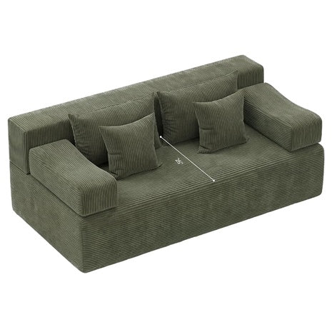 Monvane 70" Boneless Loveseat Sofa (Green)
