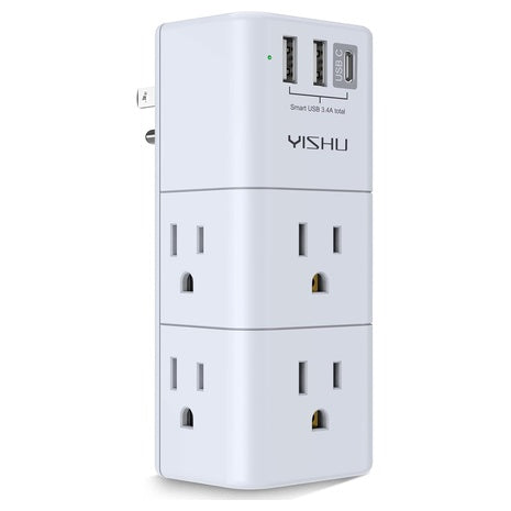6-Outlet Surge Protector/Extender with 3 USB Ports