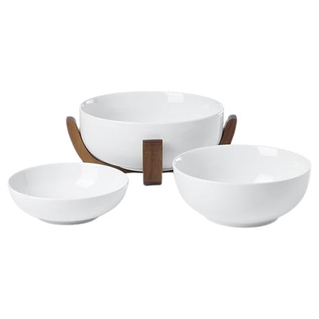 Oneida 24 Seven 3-Piece Nesting Bowl Set With Wood Stand