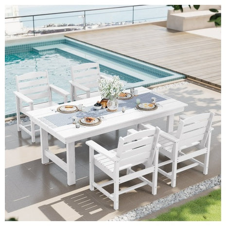 5-Piece Rectangular HDPE Patio Dining Set