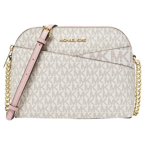 Michael Kors Women's Jet Set Travel Medium Logo Dome Crossbody Bag