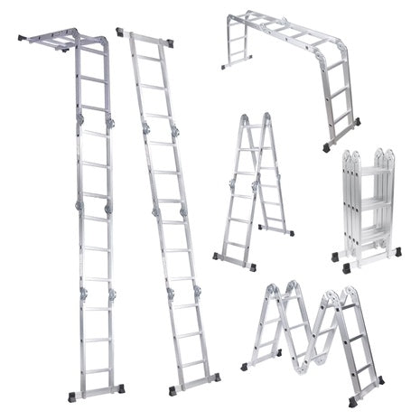 BETISEF 7 In 1 12.5ft Multi-Purpose Folding Aluminium Extension Ladder
