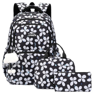 3-Piece Girls School Backpack Set With Lunch Bag and Pencil Case