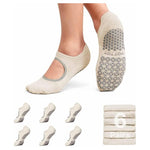 6-Pair Women's Breathable Grip-Enhanced Non-Slip Yoga Socks