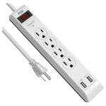 4-Outlet Surge Protector Power Strip w/ USB Ports