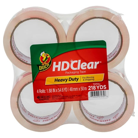 4-Pack Duck HD Clear Packing Tape Refills