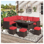 7 Piece Rattan Wicker Patio Conversation Set